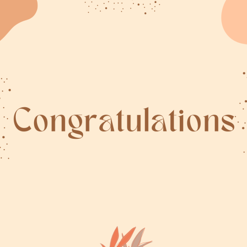 Congratulations, simple orange background.