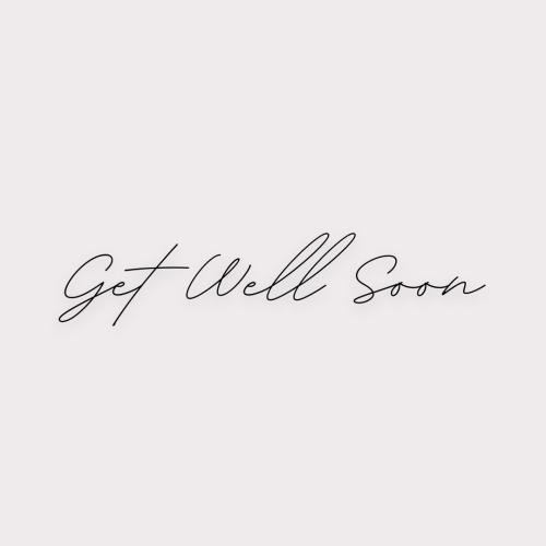 Get well soon written beautifully with plain background