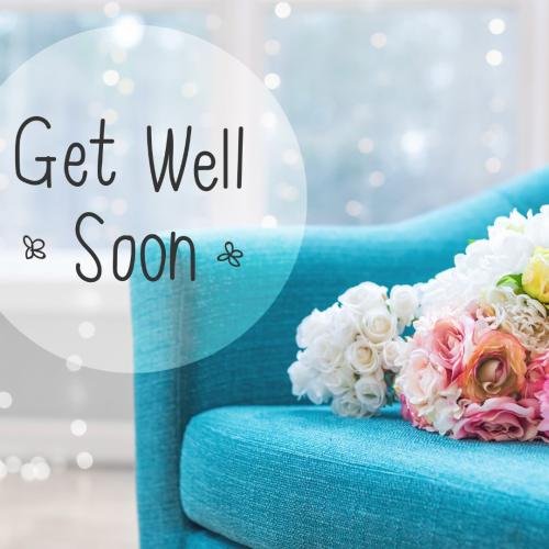 Get well soon with white flower
