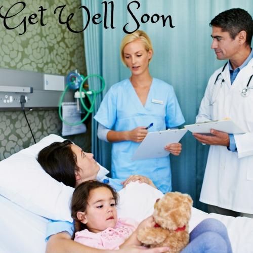The doctor says to the patient get well soon