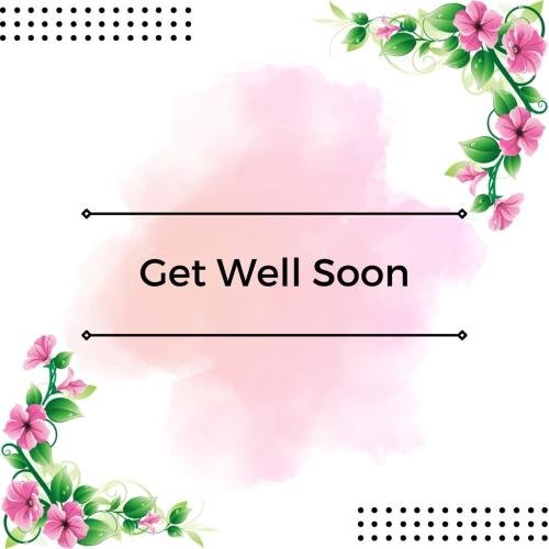 Get well soon with pink flowers