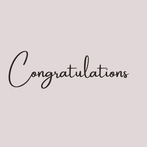 Congratulations, wish card.