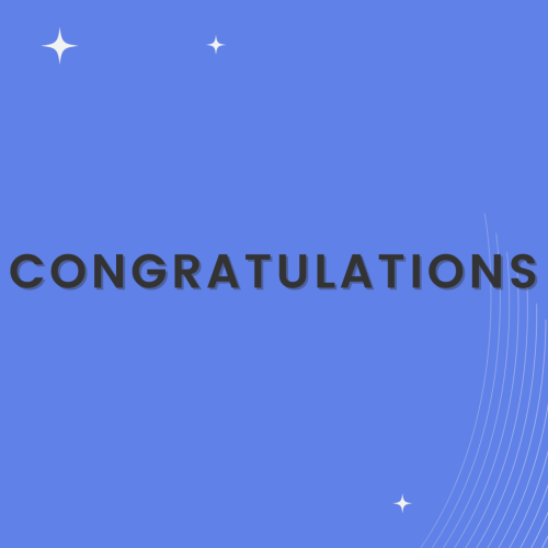 Simple blue wish card, Congratulations.