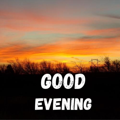 Multi sky view on wish card Good Evening