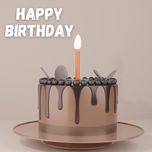 Cake on wish card Happy Birthday