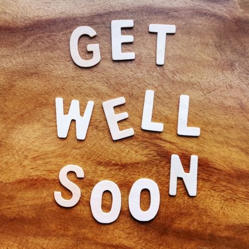 Get well soon with brown background