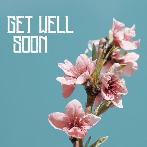 Get well soon with red flower