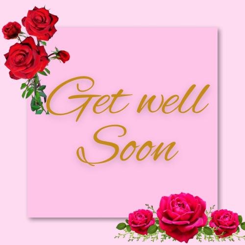Get well soon with red and pink flowers.