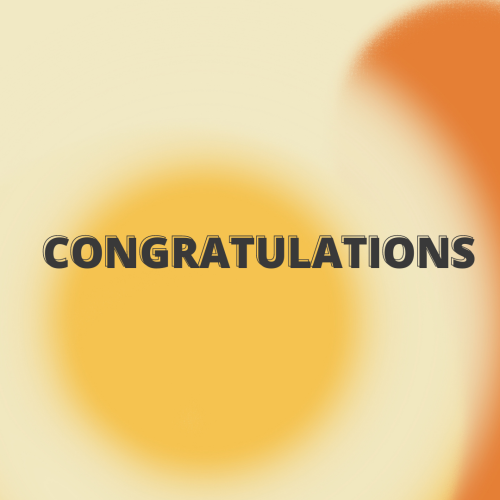 Congratulations, yellow and orange blurry wish card design.