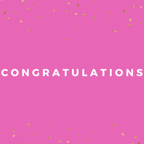 Simple pink background, Congratulations.