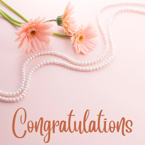 Flower and necklace, Congratulations.