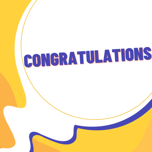 Pattern on a wish card, Congratulations.