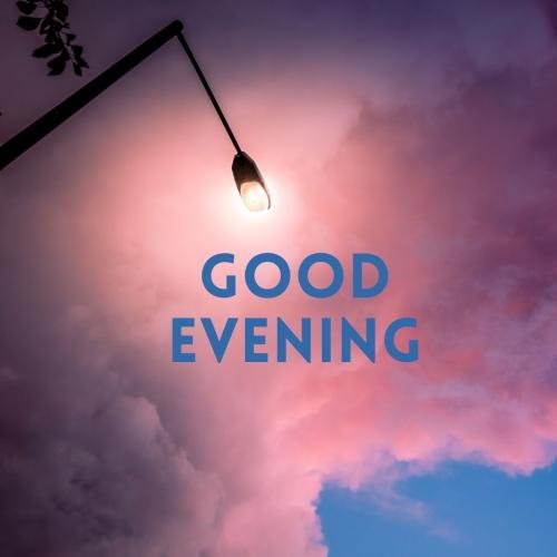 Colorful sky view on wish card Good Evening