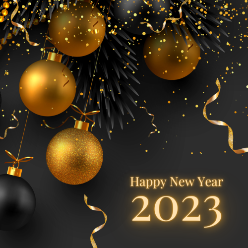 Golden Balls Beautiful Image Card Happy New Year