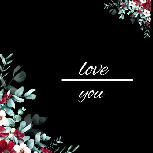 Colorful flowers on wish card Love you