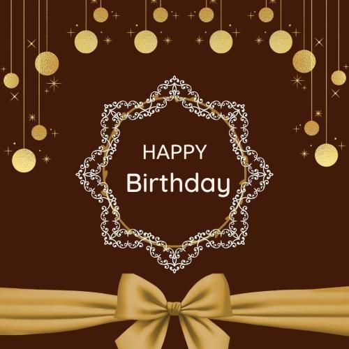 Brown back on wish card Happy Birthday