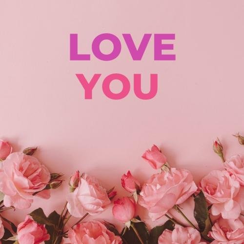 Pink flowers and white pink on wish card Love you