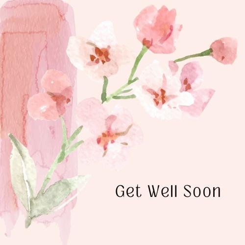 Get well soon with pink flowers