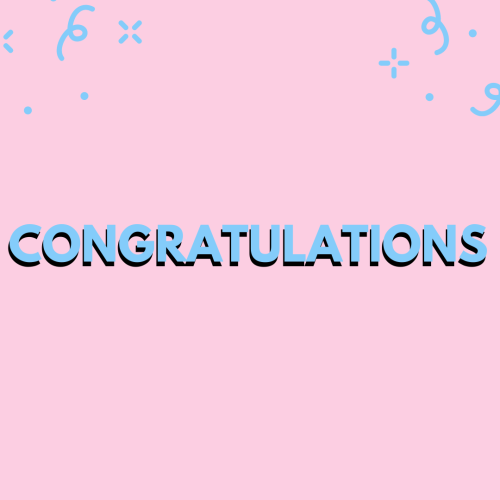 Congratulations, lite pink background.