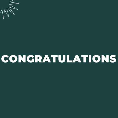 Simple green background, Congratulations.