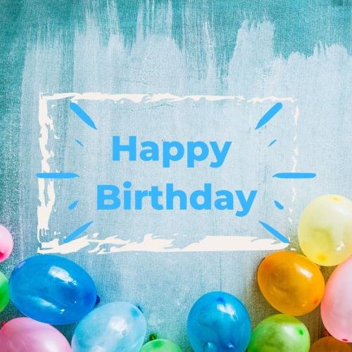 Balloons on wish card Happy Birthday