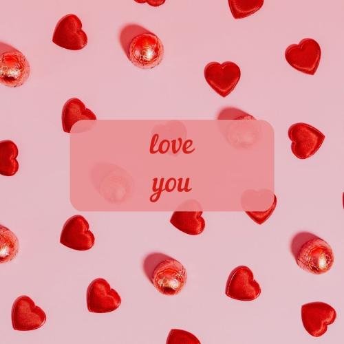 Hearts on wish card Love you