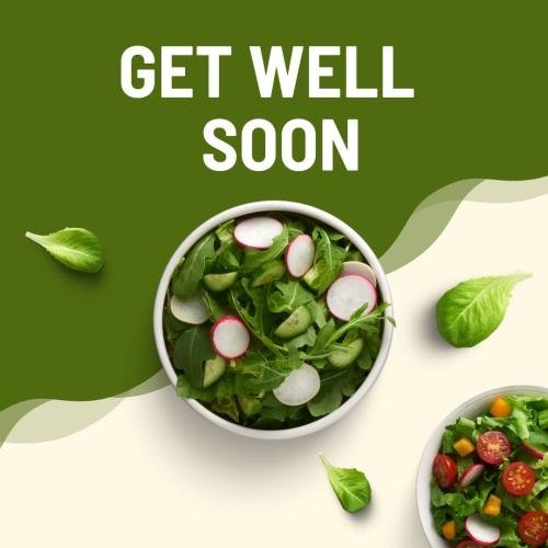 Get well soon with pink flower