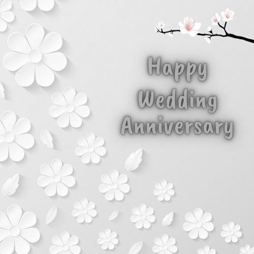 White flower, happy wedding anniversary.