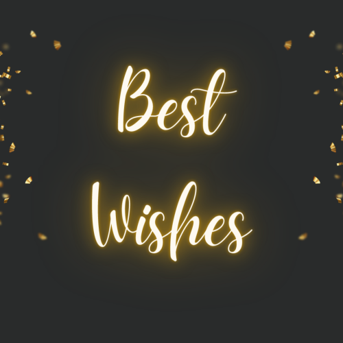 Best Wishes, grey background.