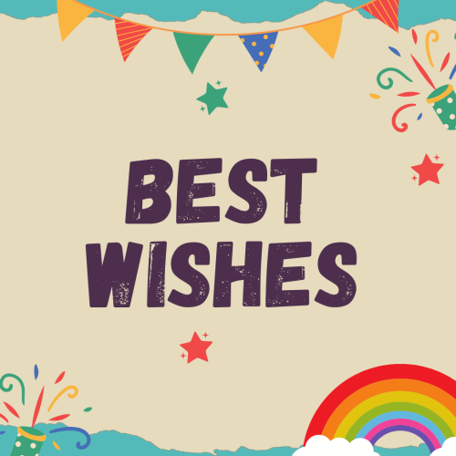 Best Wishes, rainbow and decoration items.