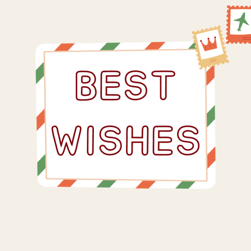 Best Wishes, simple wish card design.