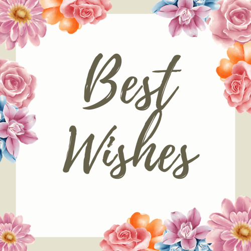 Flowers on a card, Best Wishes.