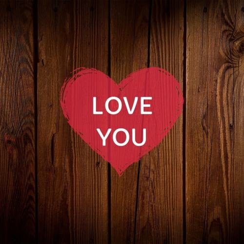 Heart on wish card Love you.