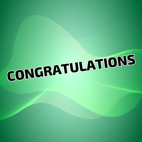 Congratulations, simple green color wish card.