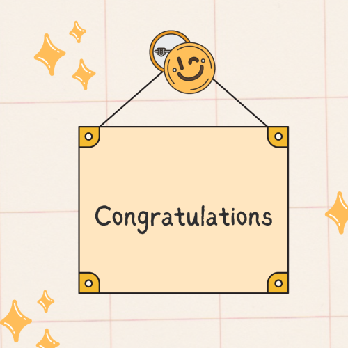 Congratulations, Board hanging with wall.