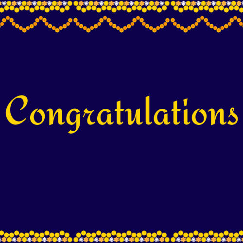 Congratulations, Purple background.