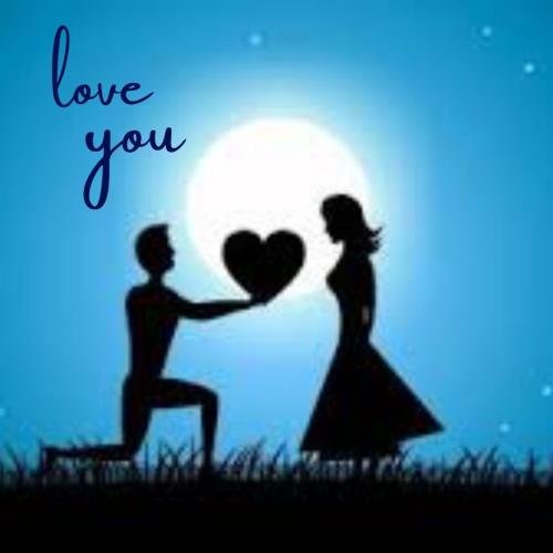 Couple and heart message Love you