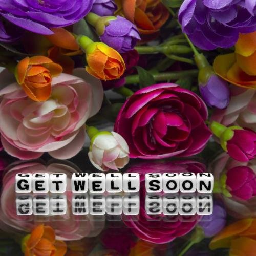 Get well soon with many color flowers