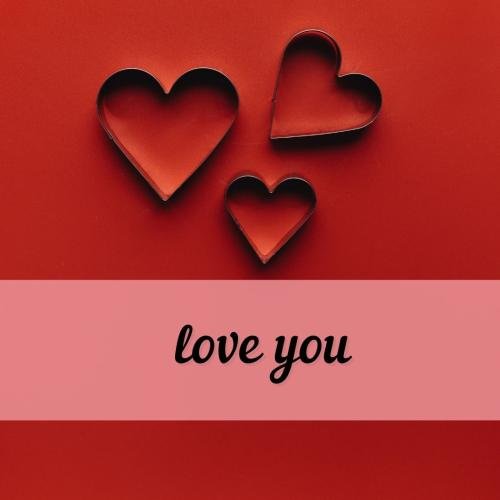 Red and pink back on wish card Love you