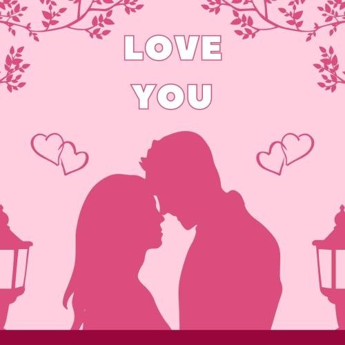 Couple love on greeting card Love you