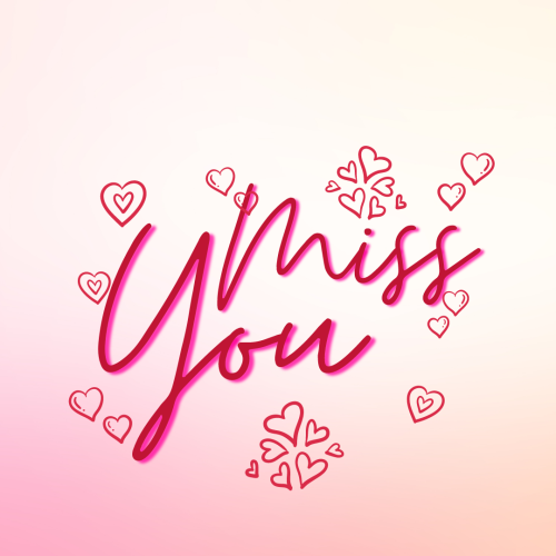 Miss You, light pink background.