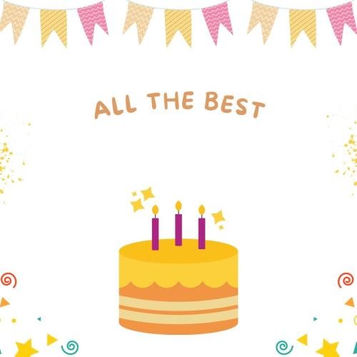 All the best with cake and candle