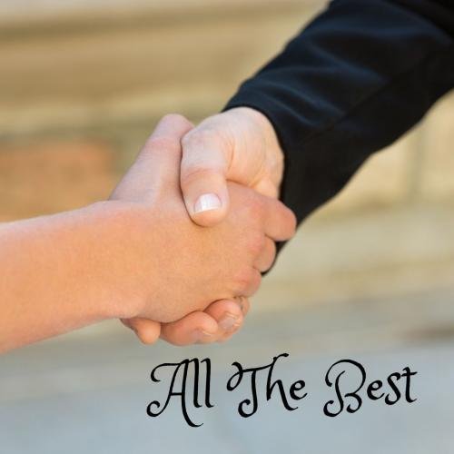 Handshakes with a friend wishing him all the best