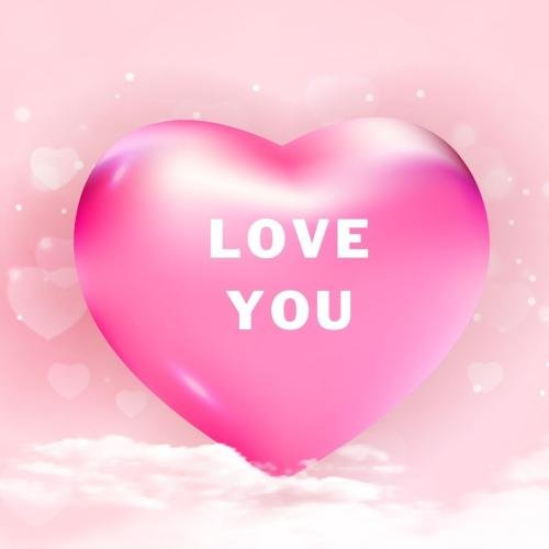 Love you with pink hearts