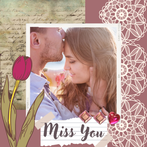 Man kisses her wife, Miss You.