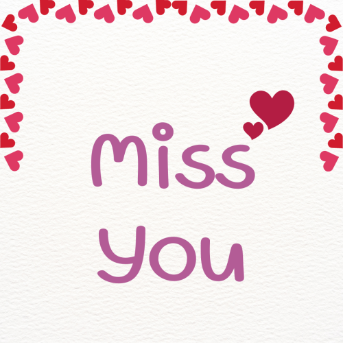 Miss You, beautiful and simple wish card.
