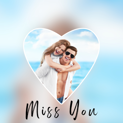 Miss You, couple enjoying on a beach side.