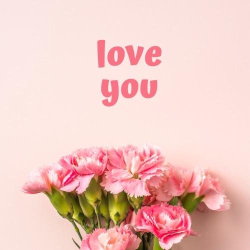 Love you with pink flowers