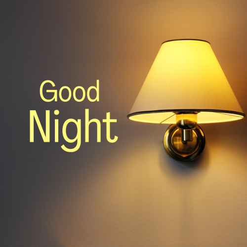 wall lamp glowing at good night
