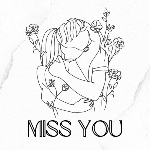 Miss You, couple painting.